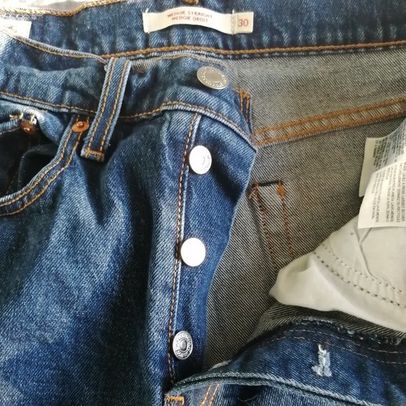 Levi's Blue wedgie straight high rise jeans - Picture 8 of 9